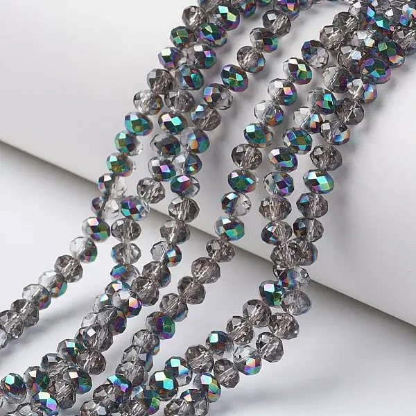 Electroplate Transparent Glass Beads Strands