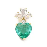 Brass Micro Pave Clear Cubic Zirconia Pendants