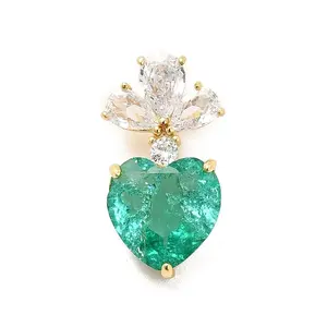 Brass Micro Pave Clear Cubic Zirconia Pendants