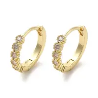Rack Plating Brass Micro Pave Cubic Zirconia Huggie Hoop Earrings