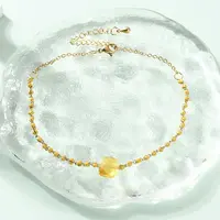 304 Stainless Steel Glass Beads Link Chain Bracelets