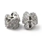 Brass Micro Pave Cubic Zirconia Spacer Beads