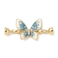Butterfly Brass Micro Pave Clear Cubic Zirconia Fold Over Clasps