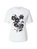 VILA Tričko 'VIKOOLA'  sivá / čierna / biela