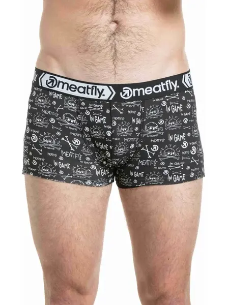 Pánské boxerky meatfly balboa double černá/šedá xxl