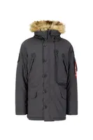 ALPHA INDUSTRIES Zimná parka 'Polar'  sivá / červená