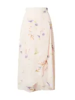 ABOUT YOU Sukňa 'Leona'  gaštanová / kaki / fialová / pastelovo ružová