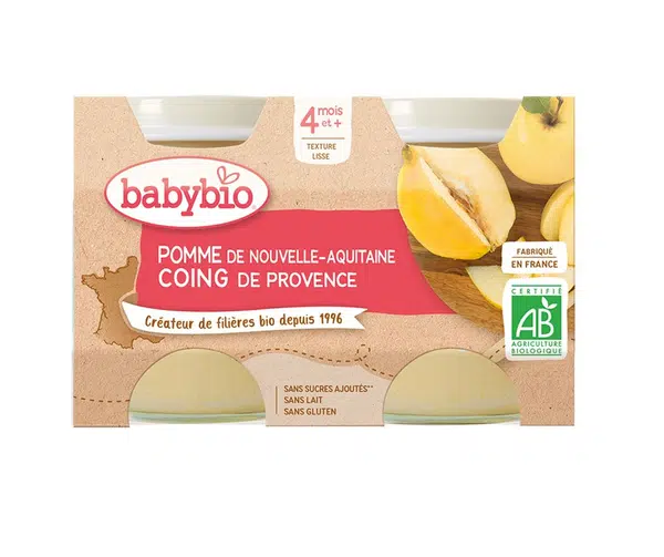 Babybio Jablko a kdoule 2x130 g