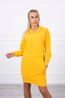 Kesi Šaty s kapucí hořčicové