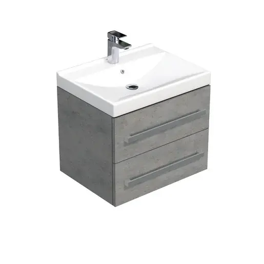 Kúpeľňová skrinka s umývadlom SAT Cube Way 60x53x46 cm betónová podložka CUBE46602BEVER
