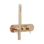 Sprchová a vaňová batéria Ravak Espirit so sprchovacím setom ružové zlato kartáčovaný X070361