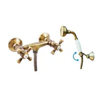 Sprchová batéria RAV Slezák MORAVA so sprchovacím setom 100 mm stará mosadz MK380.0/2SM