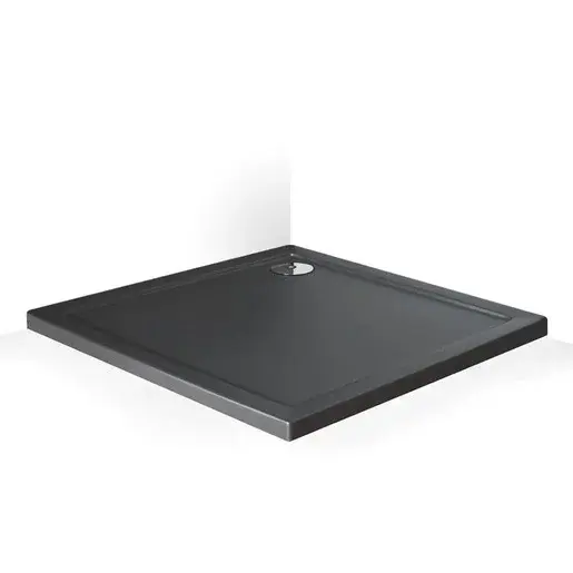 Roth Flat Stone Effect sprchová vanička štvorcová 80x80 cm akrylát antracit 8000310