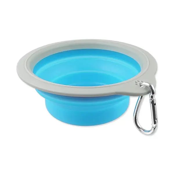 Dog Fantasy Cestovní miska skládací modrá 18×6,5 cm