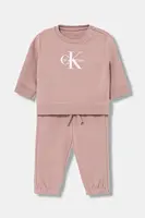 Dětská tepláková souprava Calvin Klein Jeans růžová barva, IN0IN00353