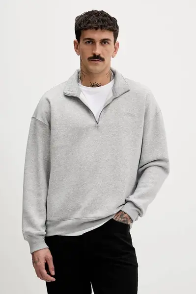 Mikina Hollister Co. pánská, šedá barva, melanžová, KI322-5372-112