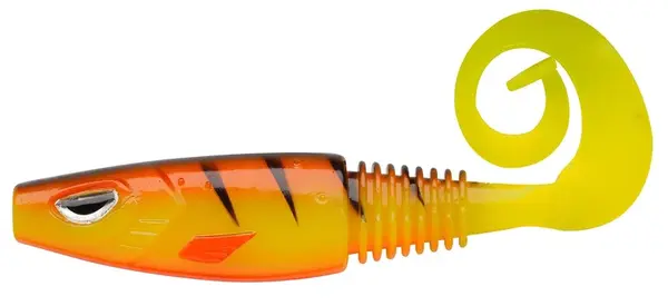 Berkley gumová nástraha sick curl hot yellow perch - 12 cm