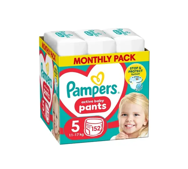 Pampers Pants vel. 5 Monthly Pack 11-17 kg plenkové kalhotky 152 ks