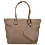 Trendy dámská koženková kabelka na rameno Ceyla, tmavě béžová