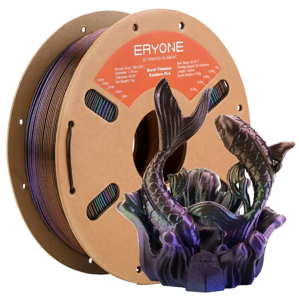 ERYONE Burnt Titanium Rainbow PLA Filament 1kg Nebula (Dark Gold & Green & Blue Purple)