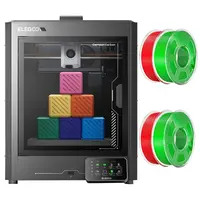 Elegoo Centauri Carbon 3D Printer + 4kg HS PLA+ Filament - 2kg Red/Green