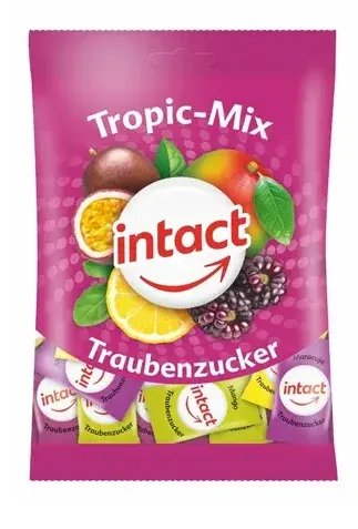 INTACT hroznový cukr s vit.C tropic mix 75 g