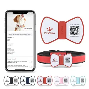 PawView chytrá známka pro psy pánský motýlek - červená