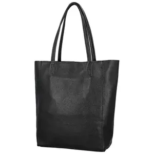 Dámská kožená kabelka na rameno černá - Delami Vera Pelle Saniela