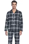 Pánské flanelové pyžamo SAMUEL 4XL Tmavě šedá