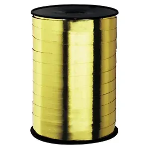 2 x Lesklé dárkové stuhy šířka 10mm, délka 225m, zlatá