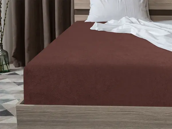 Froté prostěradlo EXCLUSIVE tmavě hnědé 140x200 cm