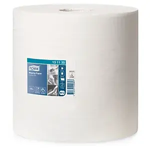 2 x Bílé papírové utěrky TORK, jednovrstvé, 1150 útržků v roli