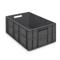 Euro přepravka ekonomická, 600x400x240 mm, 100% recyklovaná, šedá