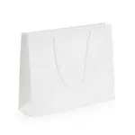 Luxusní kraftová taška s bavlněnými úchyty 450x325x120 mm, BÍLÁ