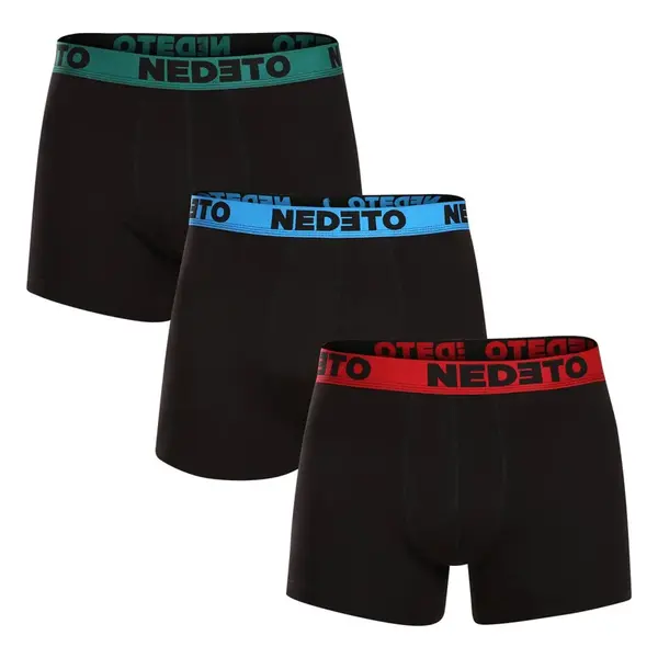 Nedeto 3PACK pánské boxerky černé (3NB002) L