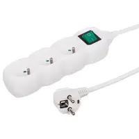 Predlžovací kábel 3G so zásuvkou 1m biely