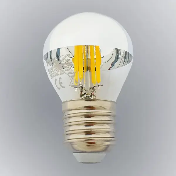 Žiarovka FL LED P45 5W E27 4200K Half Silver