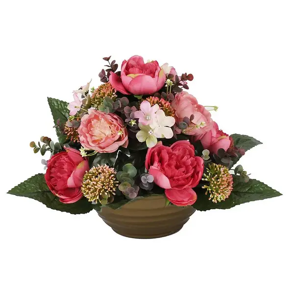 Květinové aranžmá v míse s 12 květy o 30cm 443958