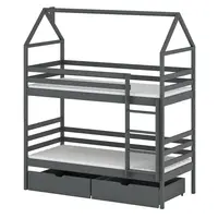 Posteľ Domček Alex 80x160 grafitová