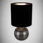 Stolná lampa Perlo E14 strieborná / čierna 03290 LB