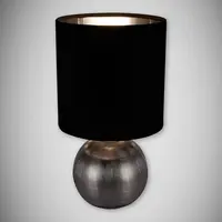 Stolná lampa Perlo E14 strieborná / čierna 03290 LB