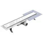 Odtokový žľab Inox Biele sklo 800