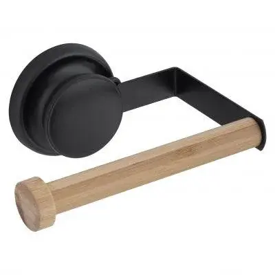 Držiak na toaletný papier prísavka bambus/čierny GAVI-BUP