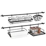 Kuchynský závesný systém 16-dielny s príslušenstvom 76 cm čierna