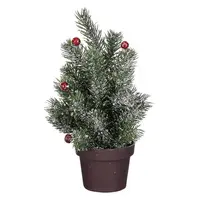 Vianočný stromček  zelený s bobuľami omrznutý výš. 24 x hl. 12 cm 1