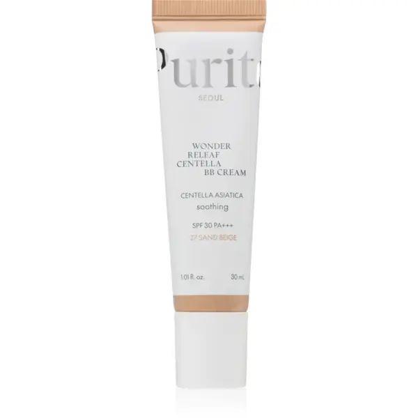 Purito Wonder Releaf Centella BB Cream rozjasňujúci BB krém s upokojujúcim účinkom odtieň 27 Sand Beige 30 ml