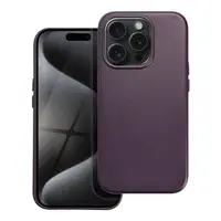 Zadní kryt LEATHER MAG COVER case pro Apple iPhone 15 Pro, tmavě fialová