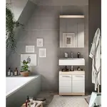 MID.YOU KOUPELNA Sonoma dub, vysoce lesklá bílá