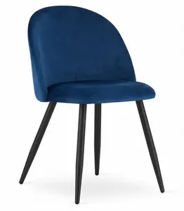 Modrá zamatová stolička BELLO