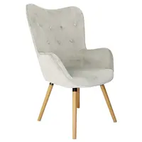 Svetlosivé zamatové kreslo COZY